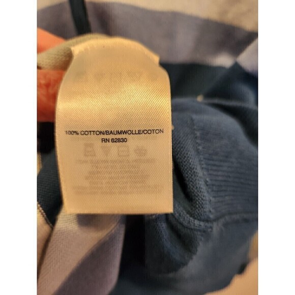 Lands End Womens Button Down Cardigan 100% Supima Cotton Sz L Blue/grey Stripe - Picture 7 of 9